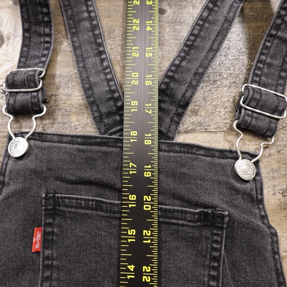 Levi's jeans bib overall‎ girl's 14 black denim red tab
